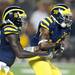 Junior quarterback Denard Robinson fakes a hand-off to senior running back Michael Shaw during the first quarter Saturday against Notre Dame. 
Melanie Maxwell | AnnArbor.com